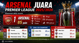Klasemen akhir Liga Inggris 2025/2026. (ilustrasi AI Chatgpt)