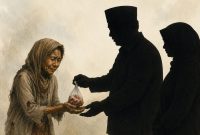 Ilustrasi pembagian daging kurban.