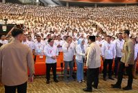 saat menghadiri acara ‘Building Indonesia's Future Generations Through Nutrition’ yang diselenggarakan di Sentul International Convention Center (SICC). (BPMI Setpres)