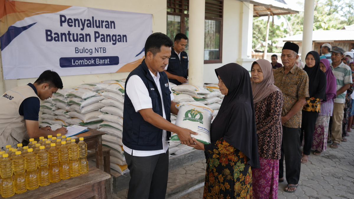 Ilustrasi bantuan pangan.