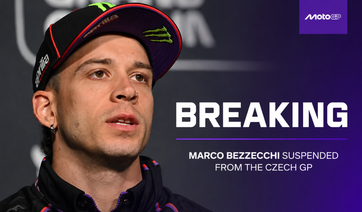 Pembalap Aprilia Racing Marco Bezzechi dilarang tampil untuk GP Ceko. (chatgpt AI)