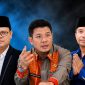 Wakil Ketua DPRD Dompu Kurnia Ramadhan (kiri), Bupati Bambang Firdaus (tengah), dan Ketua DPRD Dompu Muttakun