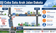 Mulai 20 Juli, Jalan Dakota Mataram Uji Coba Satu Arah