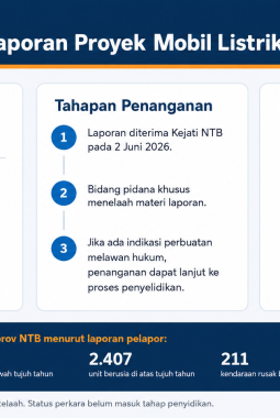 Kejati NTB Telaah Laporan Proyek Mobil Listrik Rp 14 Miliar di Pemprov NTB