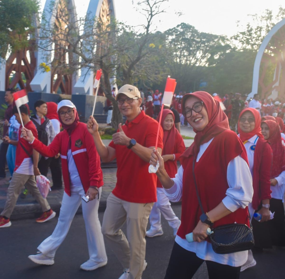 Kemeriahan menyambut Hari Kemerdekaan RI di Kota Mataram.
