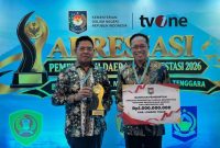 Bupati Lombok Timur Haerul Warisin bersama Sekda Lombok Timur M Juaini Taofik.