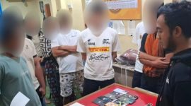 Terduga penyalahguna narkoba yang diamankan polisi.
