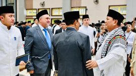 Presiden Prabowo Subianto menghadiri Resepsi Kesyukuran 100 Tahun Pondok Modern Darussalam Gontor (PMDG) yang digelar di Balai Pertemuan Pondok Modern (BPPM), Pondok Modern Darussalam Gontor Putra Kampus Pusat, Kabupaten Ponorogo, Provinsi Jawa Timur, pada Sabtu, 19 September 2026. Foto: BPMI Setpres/Laily Rachev