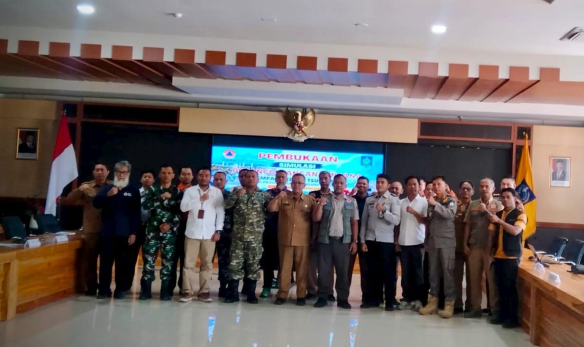 Kegiatan simulasi penanggulangan bencana yang digelar BPBD NTB.